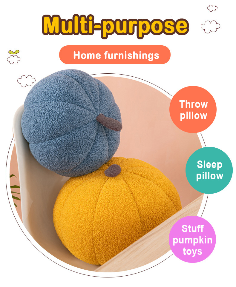 Cute Pumpkin Pillow Plush Stuffed 3D Toy-3